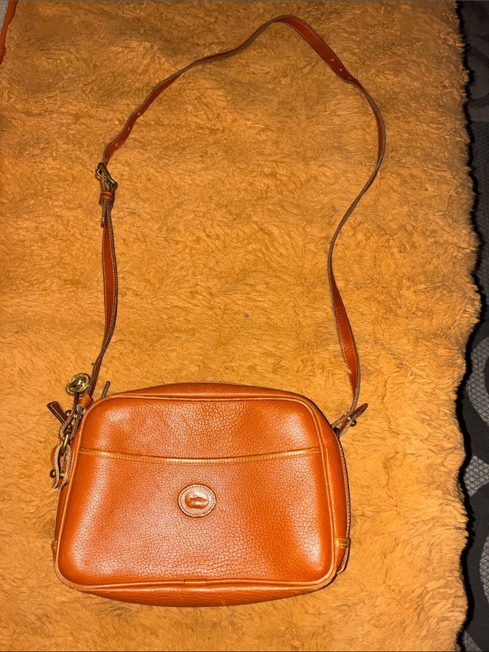 Dooney & Bourke Saddle Brown Pebbled Leather Crossbody